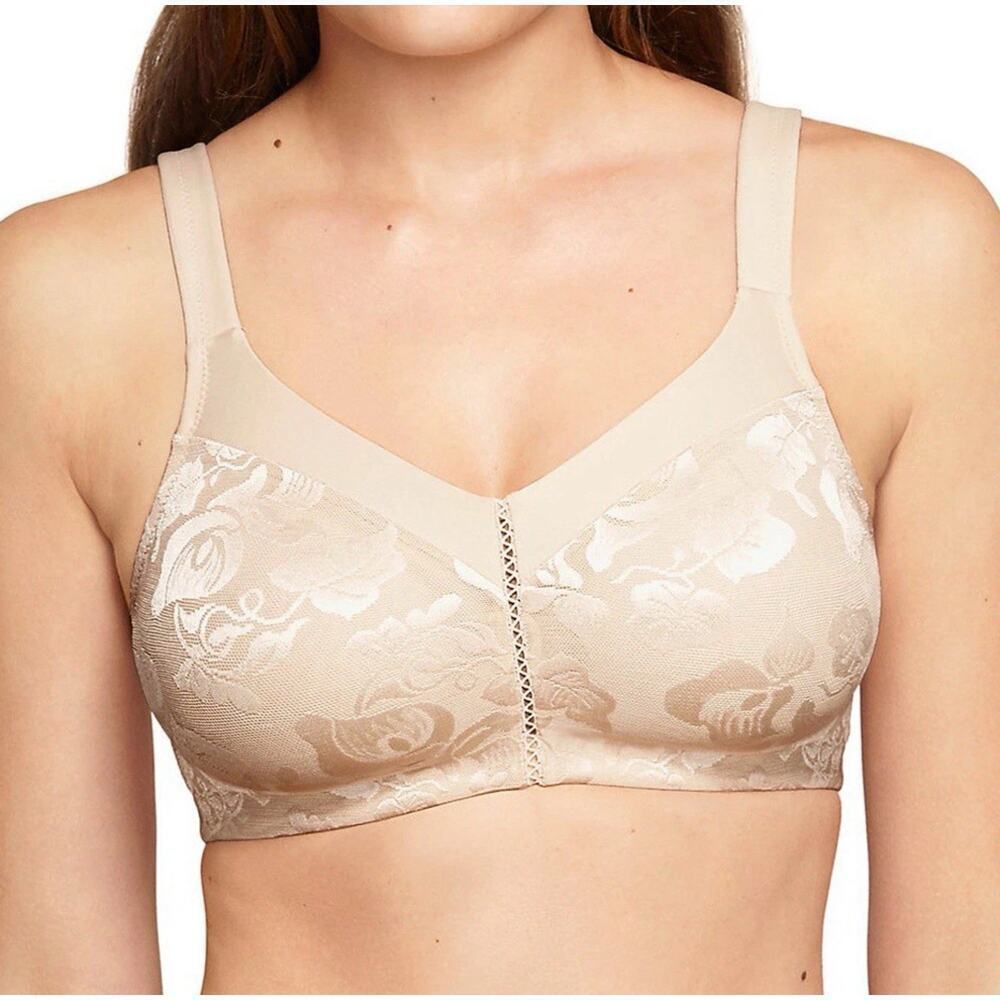 WACOAL Size 36DD Awareness Soft Cup Lace Bra Nude Tan Unwired Unpadded NEW B2987